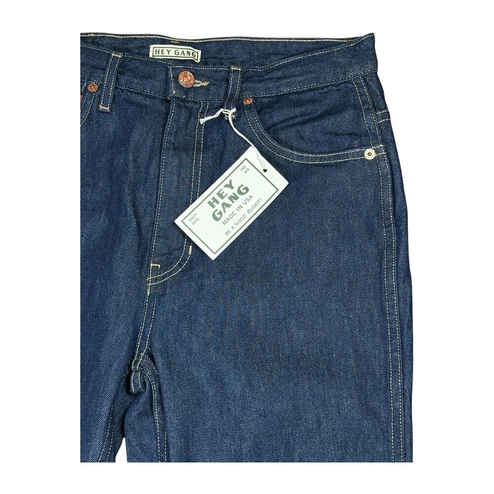 NWT Hey Gang Straight Leg Dark Wash Jeans Women's 28 100% Cotton Ankle Length - Picture 2 of 7